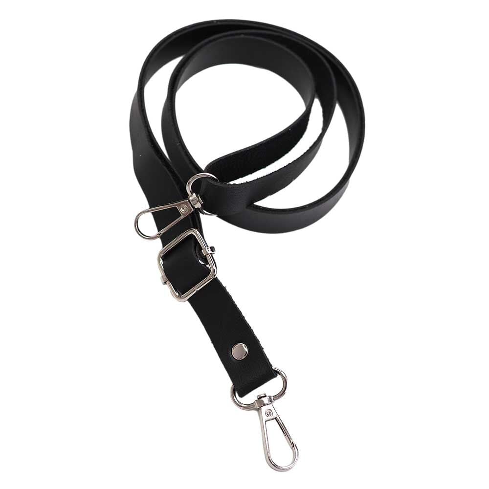 Suni Deri 2cm Ayarlı Çanta Askı Siyah