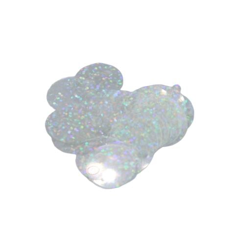 Knit Me Yuvarlak İri Delikli  Pul 20mm 50gr Şeffaf Beyaz Hologramlı