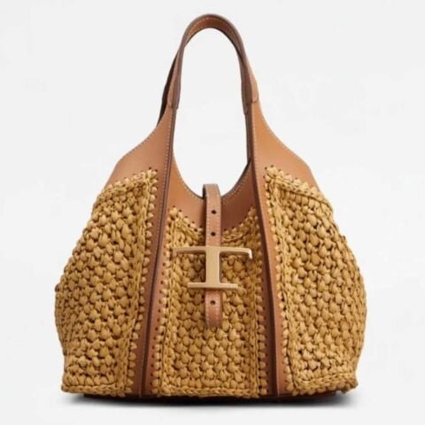 S. Deri Kova Tipi (Tods Model) Tokalı Cüzdanlı 4lü Çanta Seti Taba