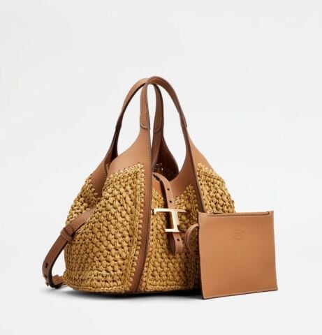 S. Deri Kova Tipi (Tods Model) Tokalı Cüzdanlı 4lü Çanta Seti Taba