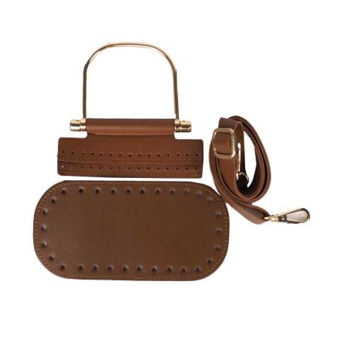 S. Deri Kutu Çanta Seti (Valentino Model) Taba