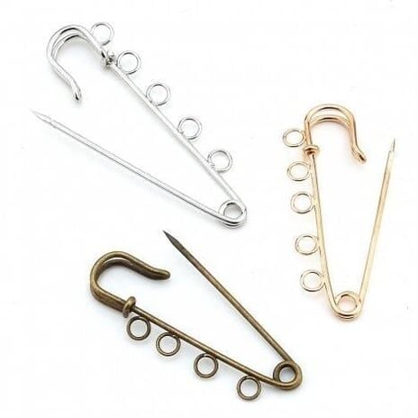 Çengelli 4 Halkalı İskoç İğne 6,5cm Gold