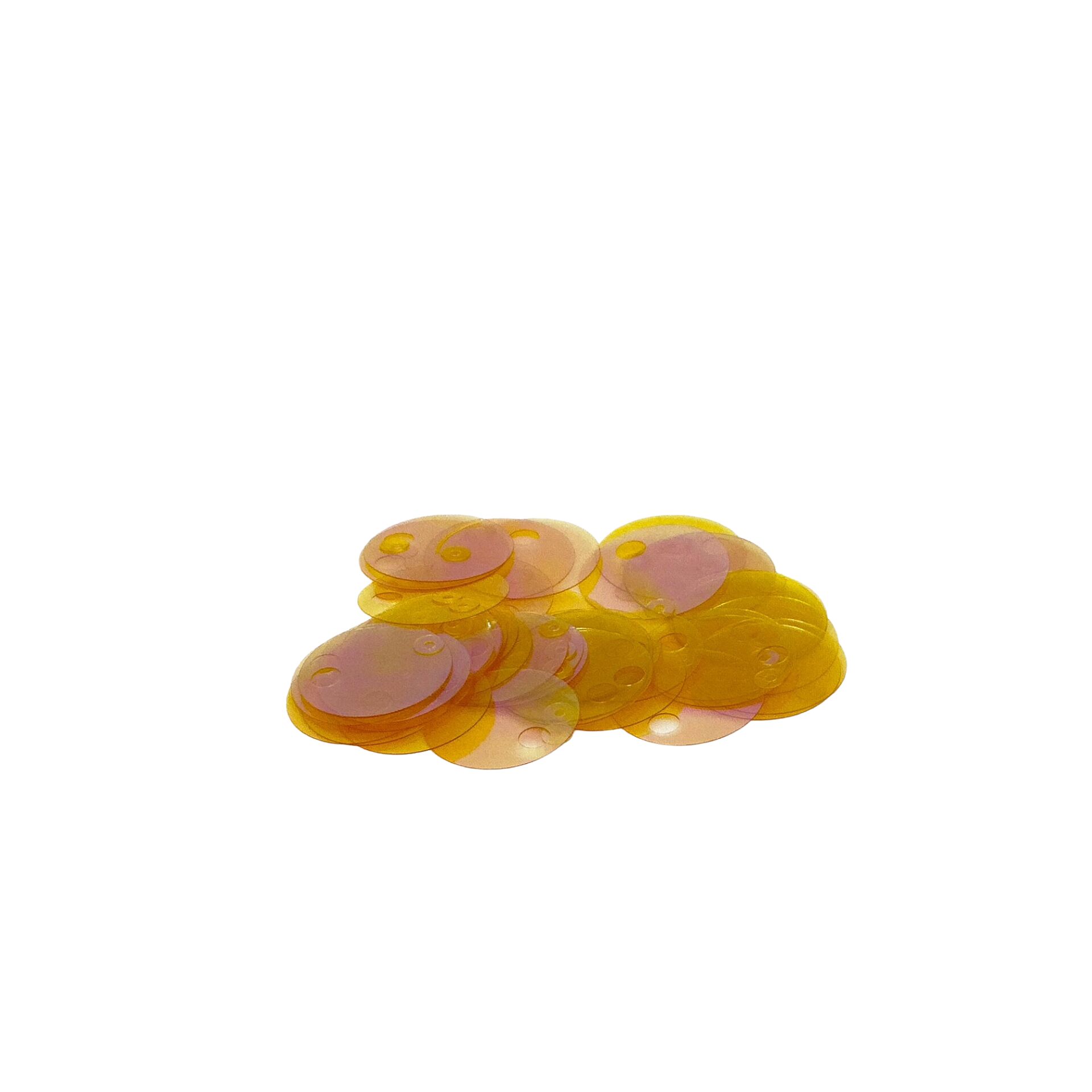 Knit Me Yuvarlak İri Delikli  Pul 20mm 50gr Şeffaf Turuncu