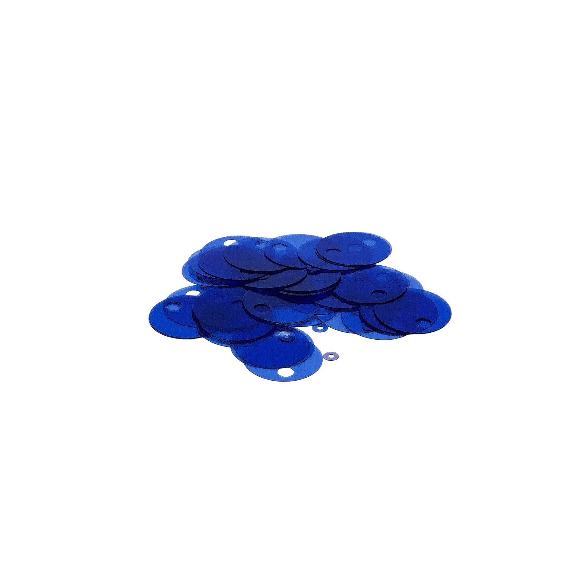 Knit Me Yuvarlak İri Delikli  Pul 20mm 50gr Şeffaf Saks Mavi
