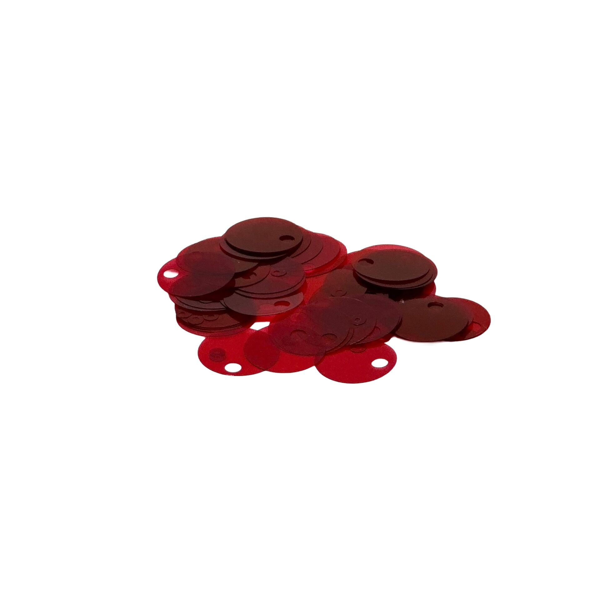 Knit Me Yuvarlak İri Delikli  Pul 20mm 50gr Şeffaf Bordo