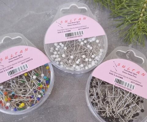 Sultan Cam Başlı İğne 200lü Çok Renkli