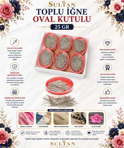Sultan Orjinal Çelik Toplu İğne Kırmızı Kutu