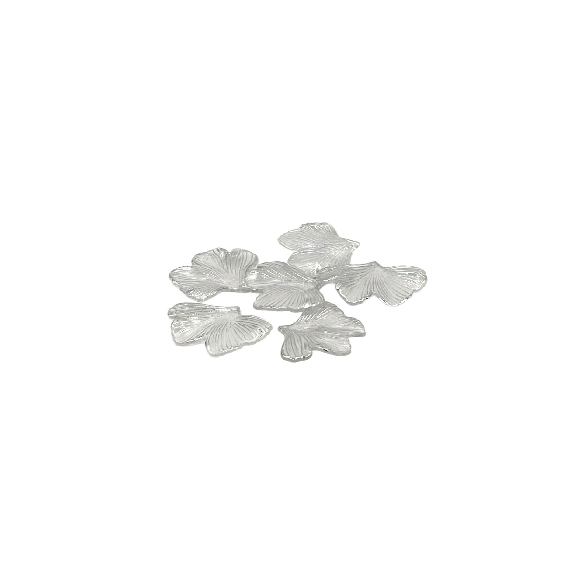 Akrilik Şeffaf Lotus Yaprağı Gümüş Yaldızlı 4,5cm 50gr.