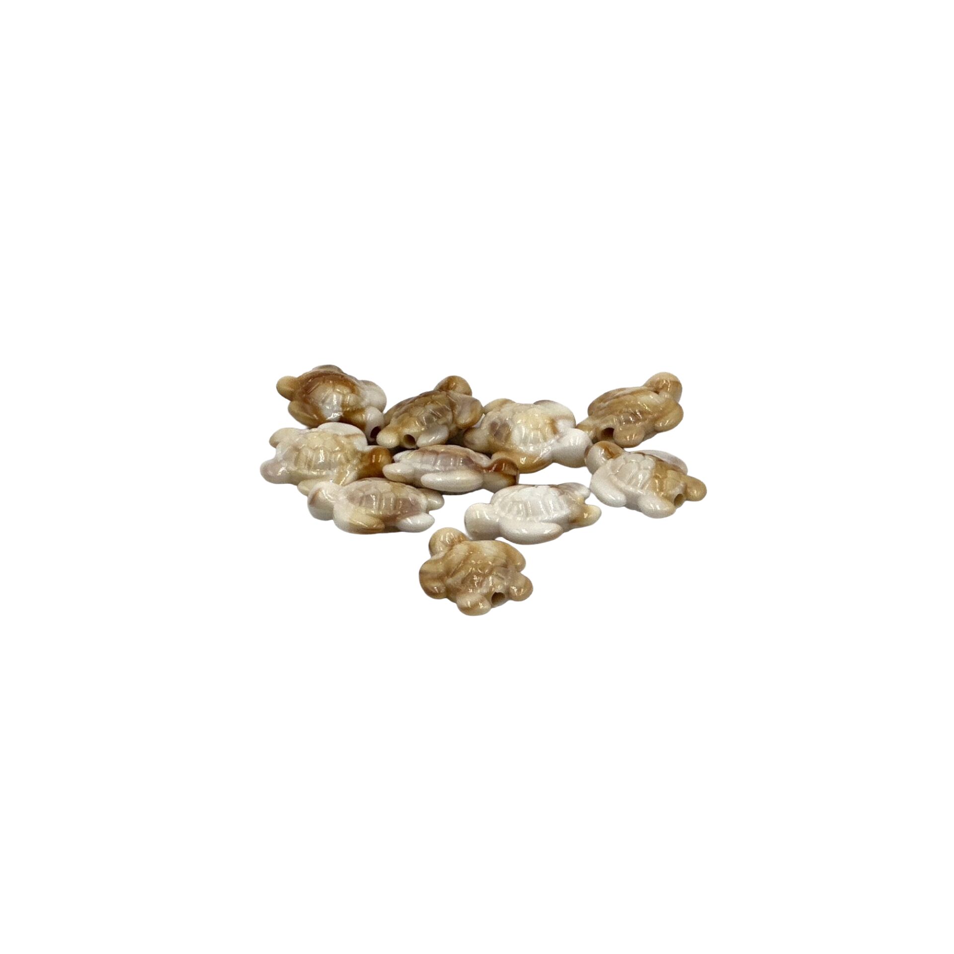 Akrilik Kaplumbağa Bej Beyaz 2cm 10lu Paket