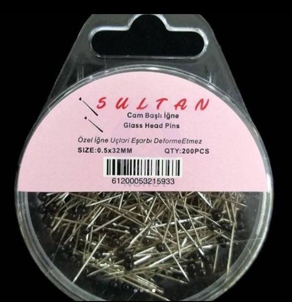 Sultan Cam Başlı İğne 50li Siyah