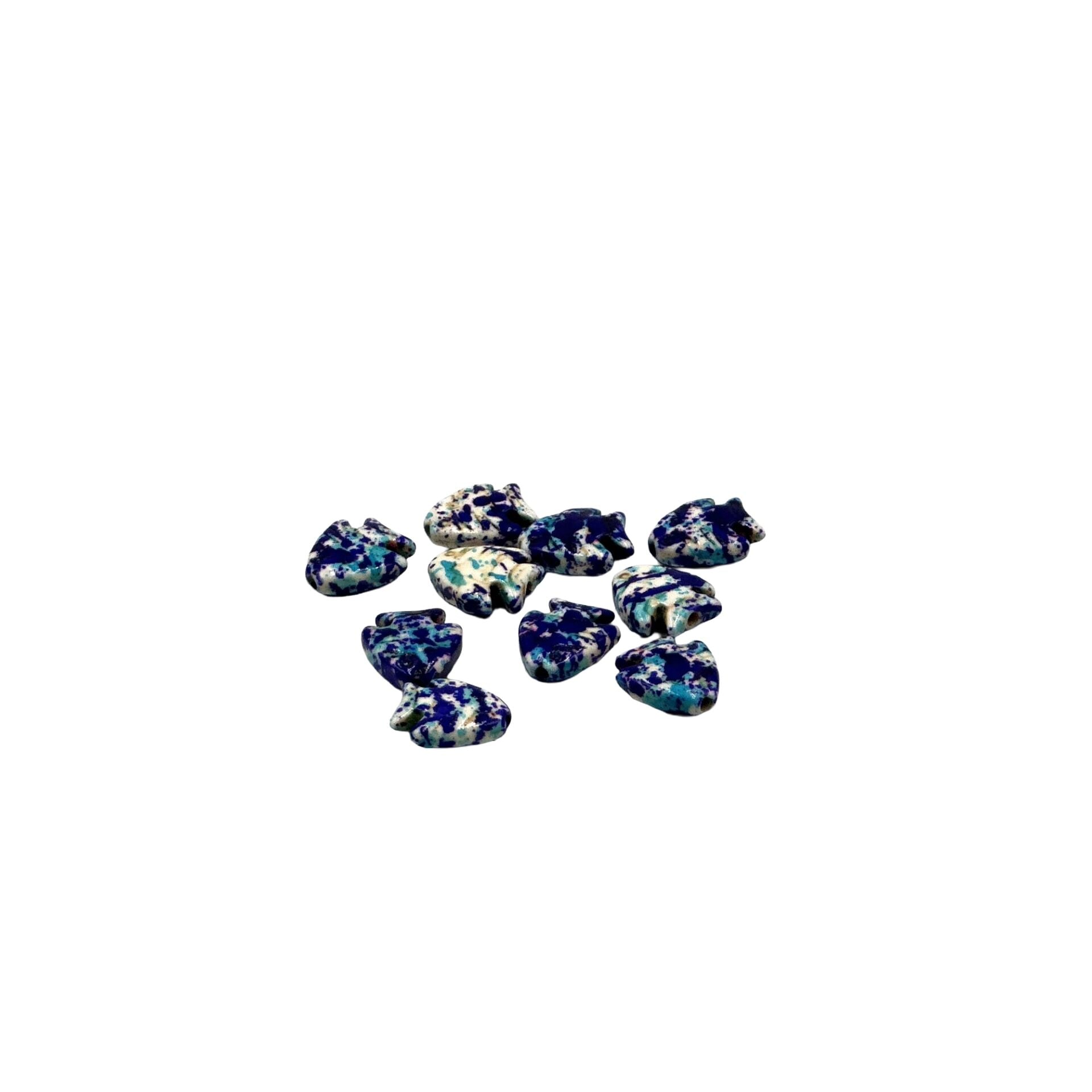 Howlite ( Havlit ) Doğal Taş Lacivert Balık 1.5cm 10lu Paket