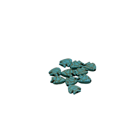 Howlite ( Havlit ) Doğal Taş Turkuaz Balık 1.5cm 10lu Paket