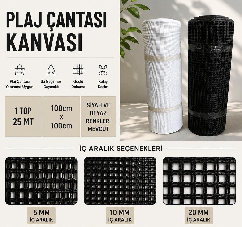 Metrelik Sert Plastik 5mm Kanvas Kırık Beyaz