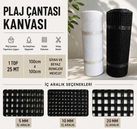Metrelik Sert Plastik 5mm Kanvas Siyah