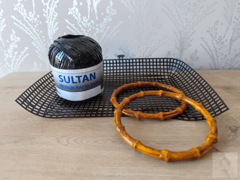 Sultan Metalik Raffia Siyah 106