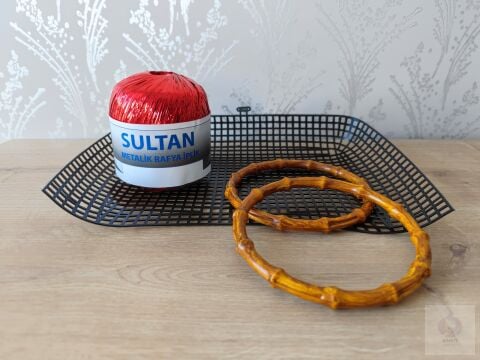 Sultan Metalik Raffia Kırmızı 112