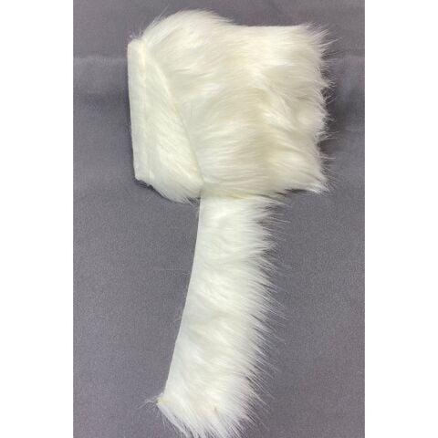 Tavşan Tüyü Kürk Metrelik 1,2cm 1mt Ekru