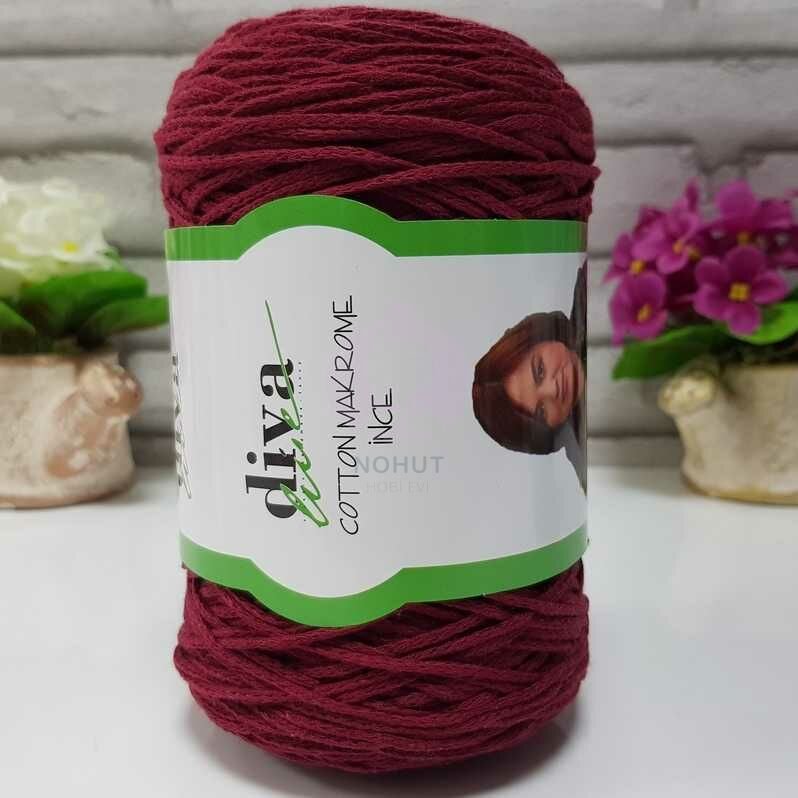Diva Cotton Makrome İnce 999 Bordo