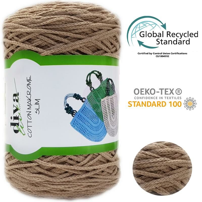 Diva Cotton Makrome İnce 222 Sütlü Kahve