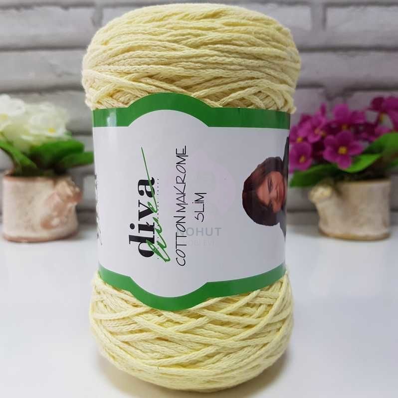 Diva Cotton Makrome İnce 1002 Soft Sarı