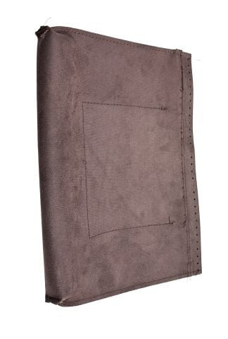 Suni Deri Süet Astar Fermuarlı Cepli  30x25cm Kahve - Gold