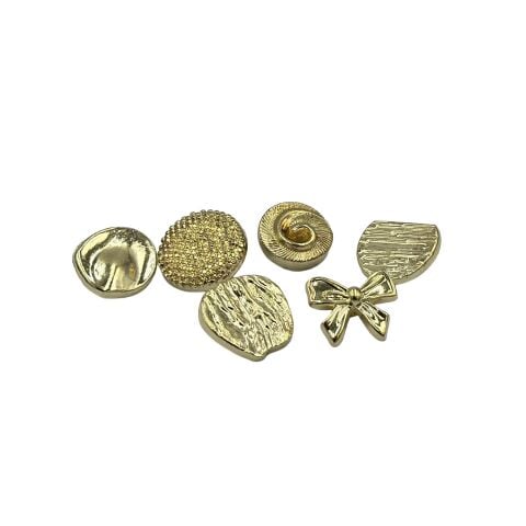 Metalize Şekilli Düğme 40'' 2,5cm Gold 10