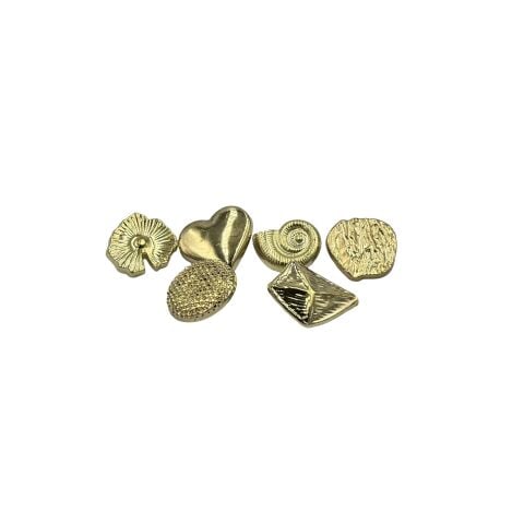 Metalize Şekilli Düğme 40'' 2,5cm Gold 3