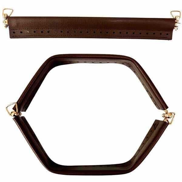 Yaylı Derili Gizli Çanta Burs 28cm-30cm Kahve-Gümüş