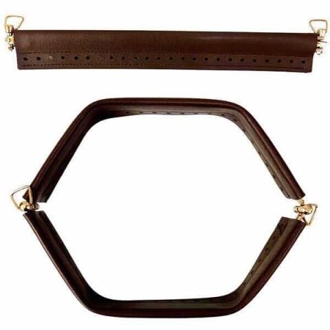 Yaylı Derili Gizli Çanta Burs 28cm-30cm Kahve-Gümüş