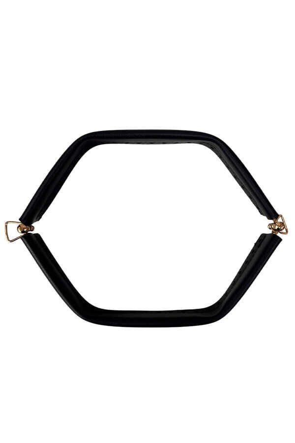 Yaylı Derili Gizli Çanta Burs 28cm-30cm Siyah-Gold