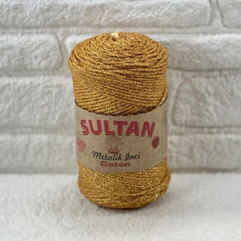 Sultan Metalik İnci Cotton 3mm 200gr 230mt Hardal Altın 112