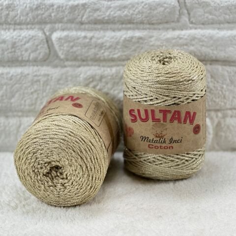 Sultan Metalik İnci Cotton 3mm 200gr 230mt Bej Altın 111
