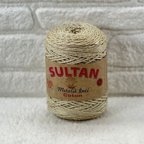 Sultan Metalik İnci Cotton 3mm 200gr 230mt Bej Altın 111