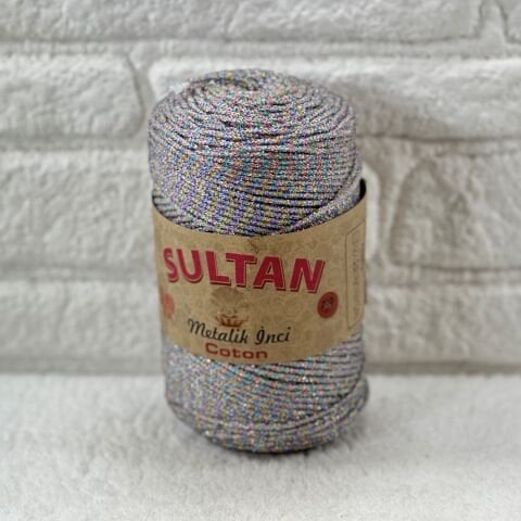 Sultan Metalik İnci Cotton 3mm 200gr 230mt Gümüş Gökkuşağı 107