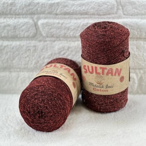 Sultan Metalik İnci Cotton 3mm 200gr 230mt Kırmızı Siyah 106