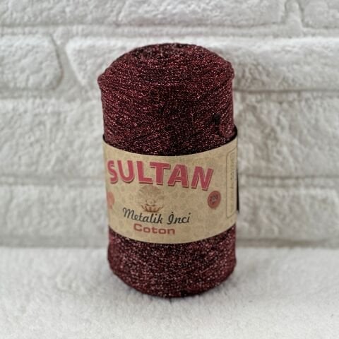 Sultan Metalik İnci Cotton 3mm 200gr 230mt Kırmızı Siyah 106