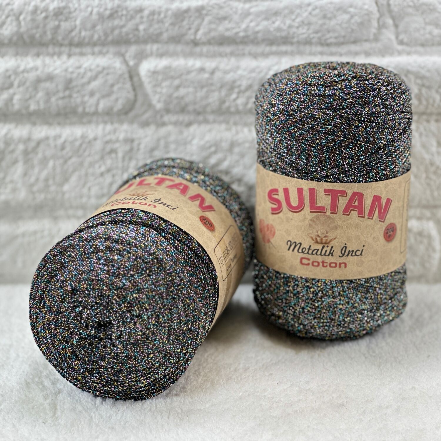 Sultan Metalik İnci Cotton 3mm 200gr 230mt Siyah Gökkuşağı 104