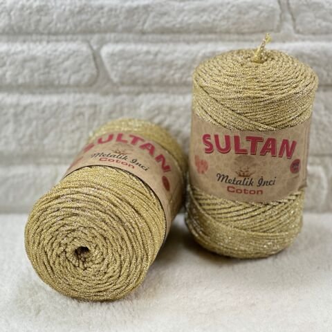 Sultan Metalik İnci Cotton 3mm 200gr 230mt Mat Altın 102