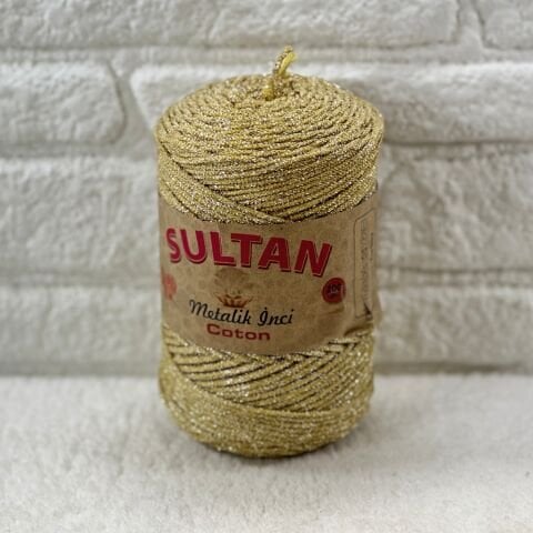 Sultan Metalik İnci Cotton 3mm 200gr 230mt Mat Altın 102