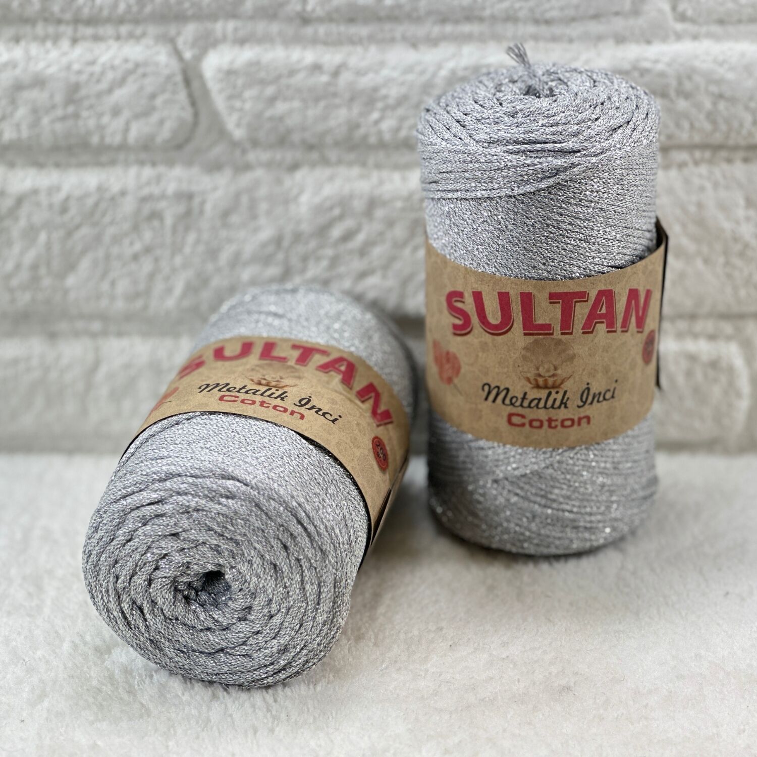 Sultan Metalik İnci Cotton 3mm 200gr 230mt Gümüş 101