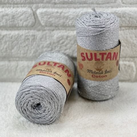 Sultan Metalik İnci Cotton 3mm 200gr 230mt Gümüş 101