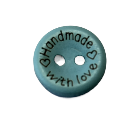 Ahşap Düğme Renkli HandMade 24'' Mavi