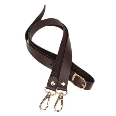 Suni Deri 2 cm Tokalı Çapraz Askı Acıkahve