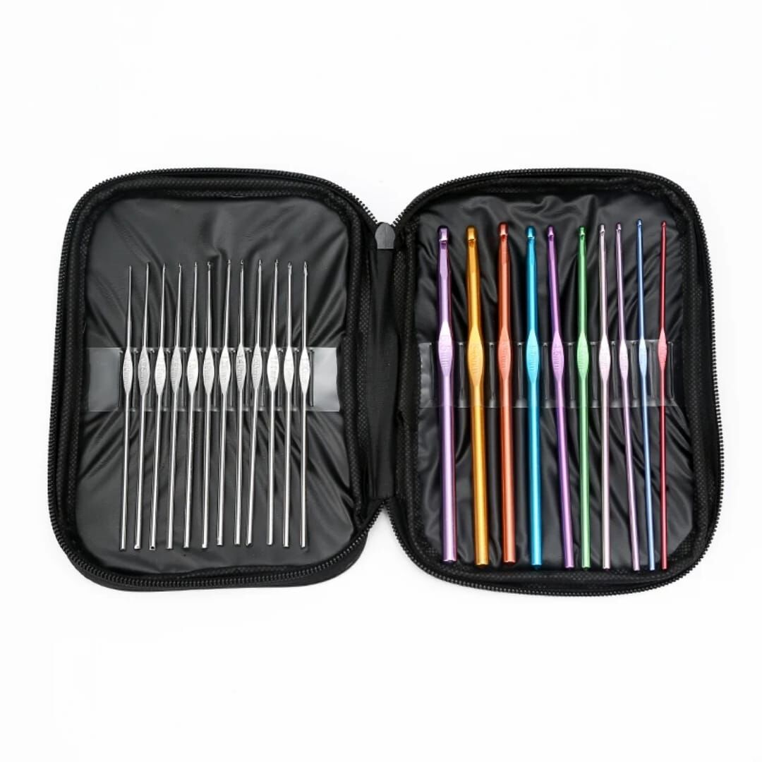 Sultan Cüzdanlı Metal Dantel Örgü Tığı Seti 22li