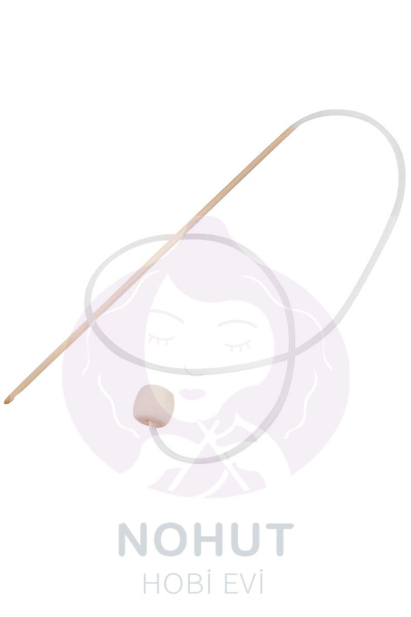Yabalı Bambu Stoplu Misinalı Tığ 60cm No:2,5