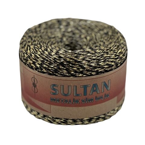 Sultan Metalik Sim İp 250gr Siyah Gold 521
