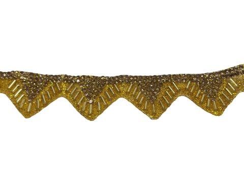 Salkım Taşlı Yapışkan Şerit 3cm 1mt Gold