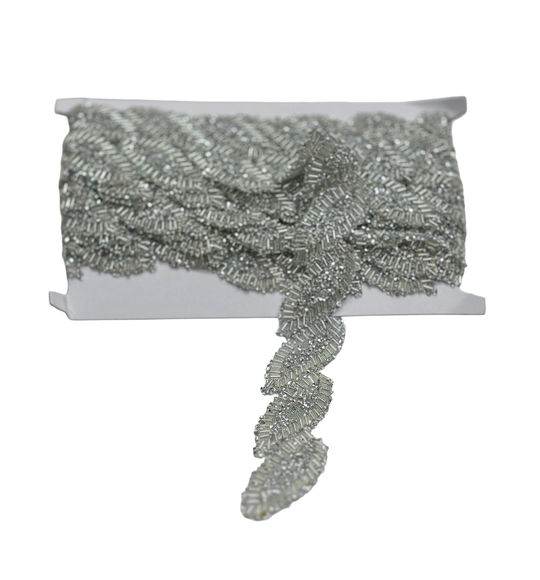 Yaprak Taşlı Yapışkan Şerit 3cm 1mt  Gümüş