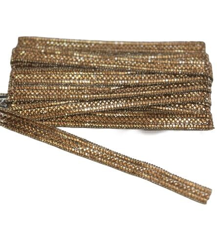 Kare Taşlı Yapışkan Şerit 2cm 1mt Bronz