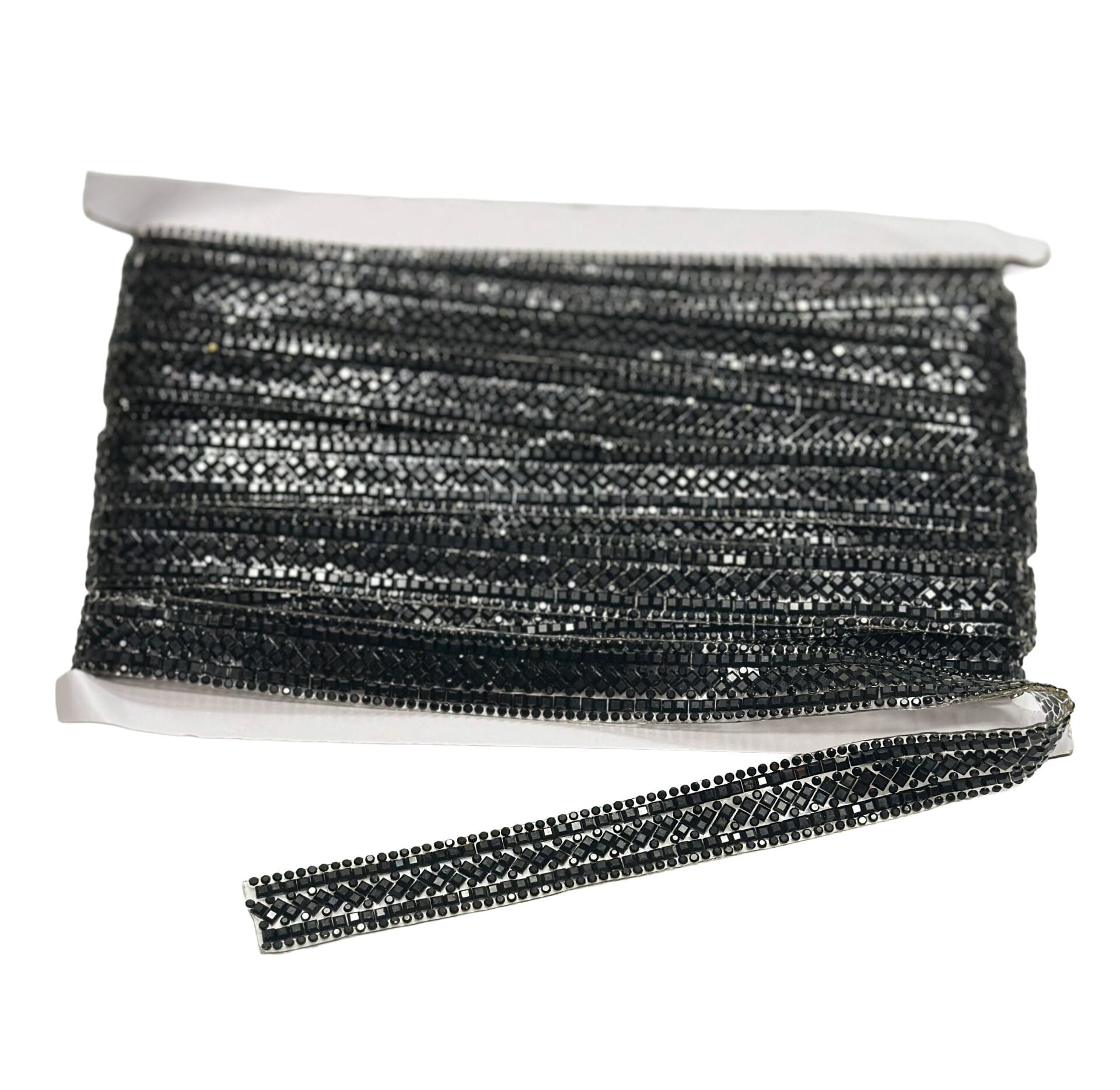 Kare Taşlı Yapışkan Şerit 2cm 1mt Siyah